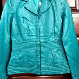 Gorgeous green leather jacket. Size 4